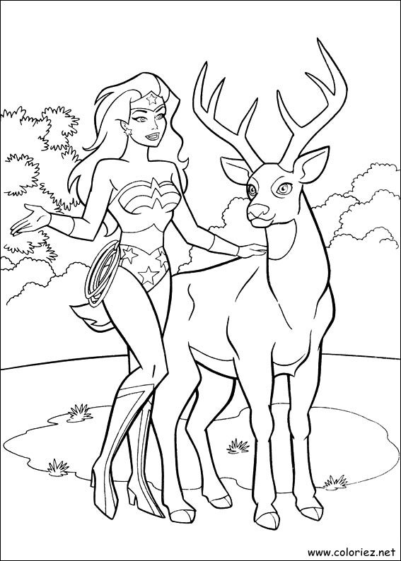 Coloriage de Wonder Woman à imprimer