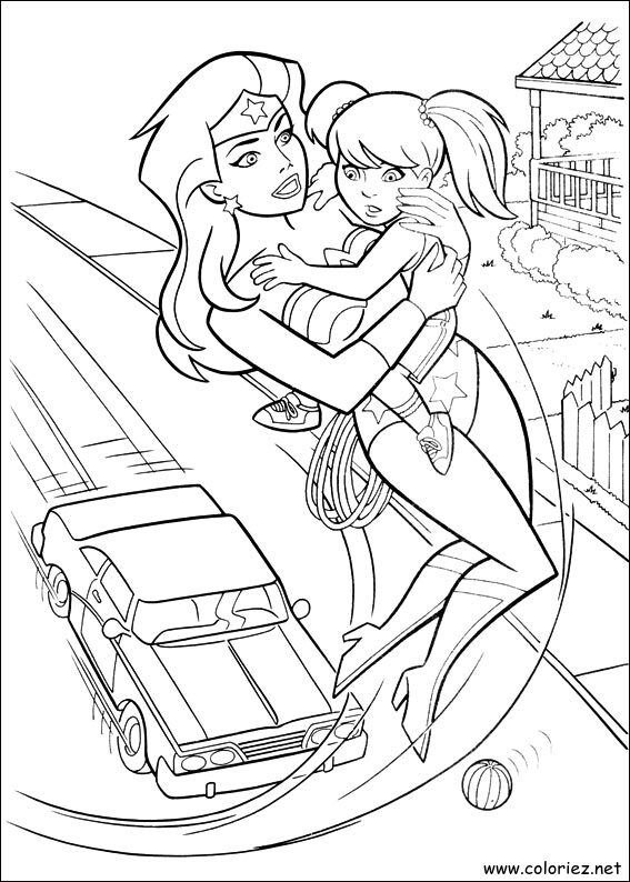Coloriage de Wonder Woman à imprimer