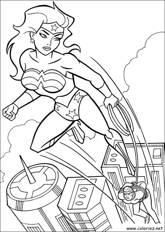 Coloriage de Wonder Woman à imprimer