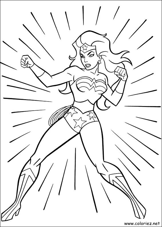 Coloriage de Wonder Woman à imprimer