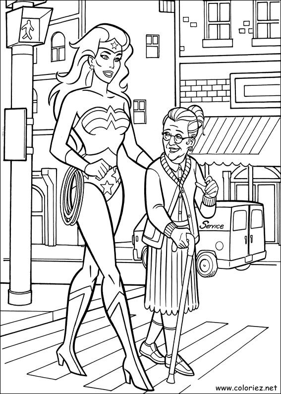 Coloriage de Wonder Woman à imprimer