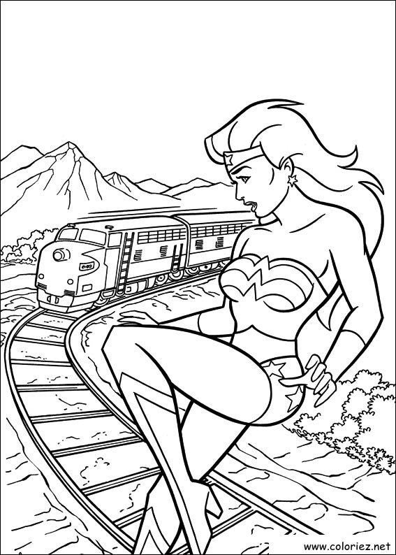Coloriage de Wonder Woman à imprimer