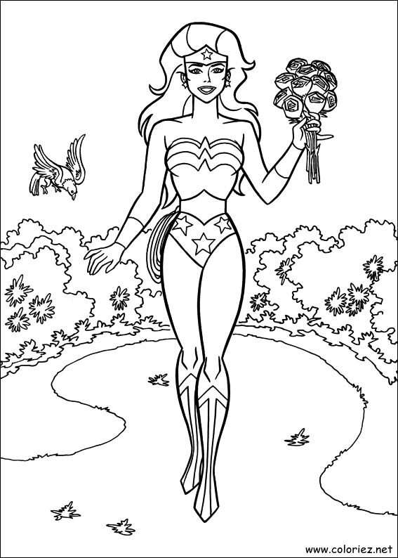 Coloriage de Wonder Woman à imprimer