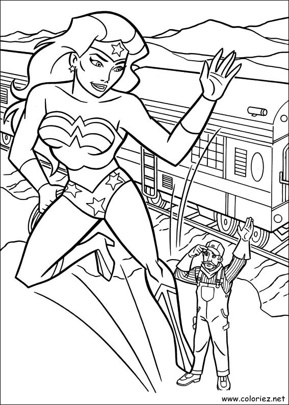 Coloriage de Wonder Woman à imprimer