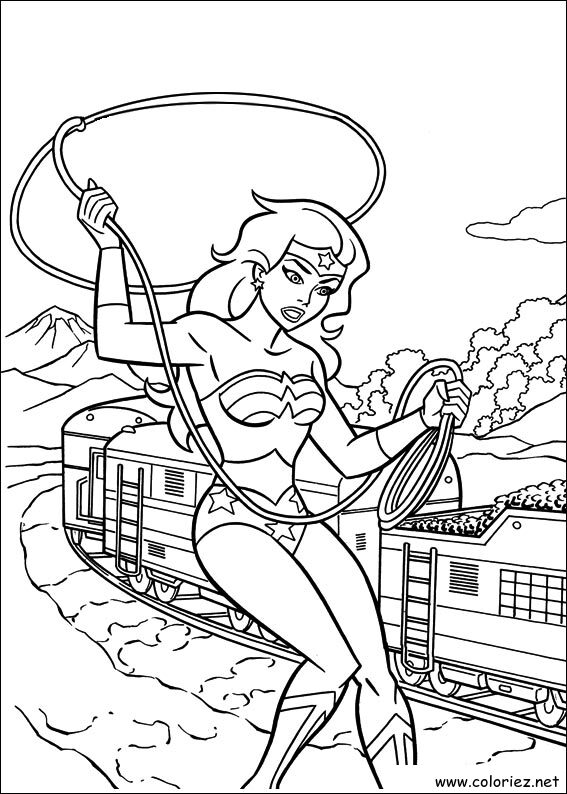 Coloriage de Wonder Woman à imprimer