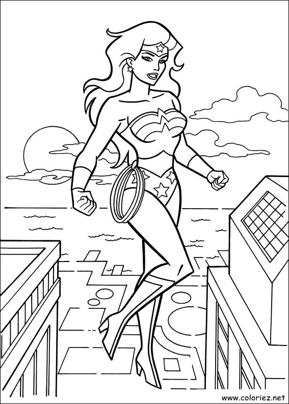 Coloriage de Wonder Woman à imprimer
