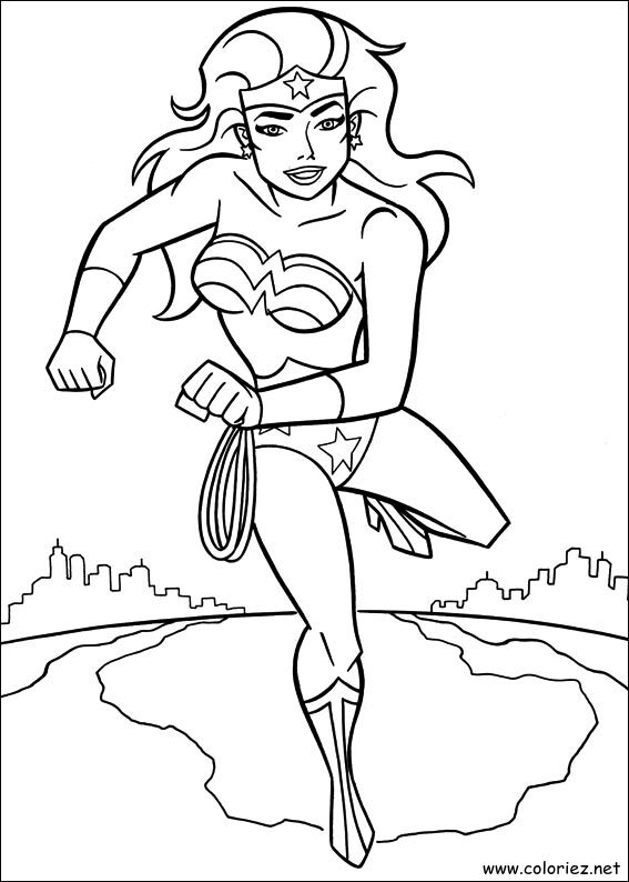 Coloriage de Wonder Woman à imprimer