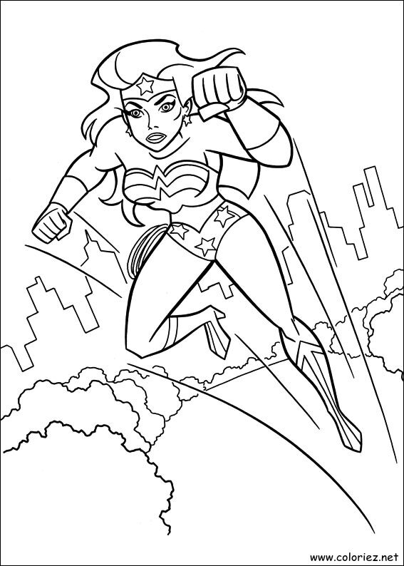 Coloriage de Wonder Woman à imprimer