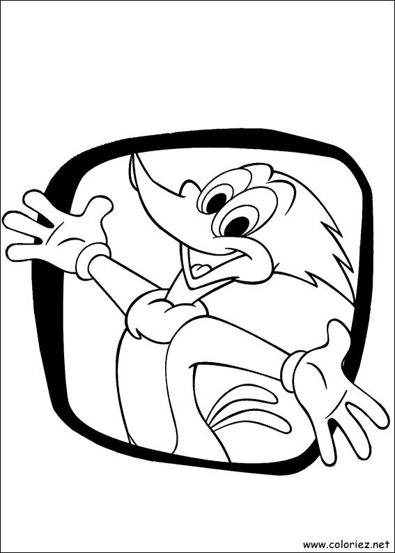 Coloriage de Woody Woodpecker à imprimer