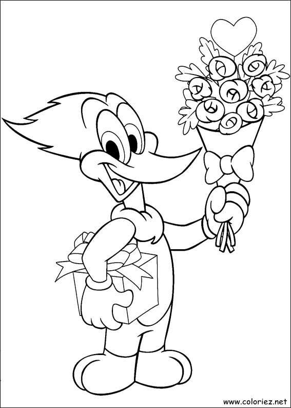 Coloriage de Woody Woodpecker à imprimer