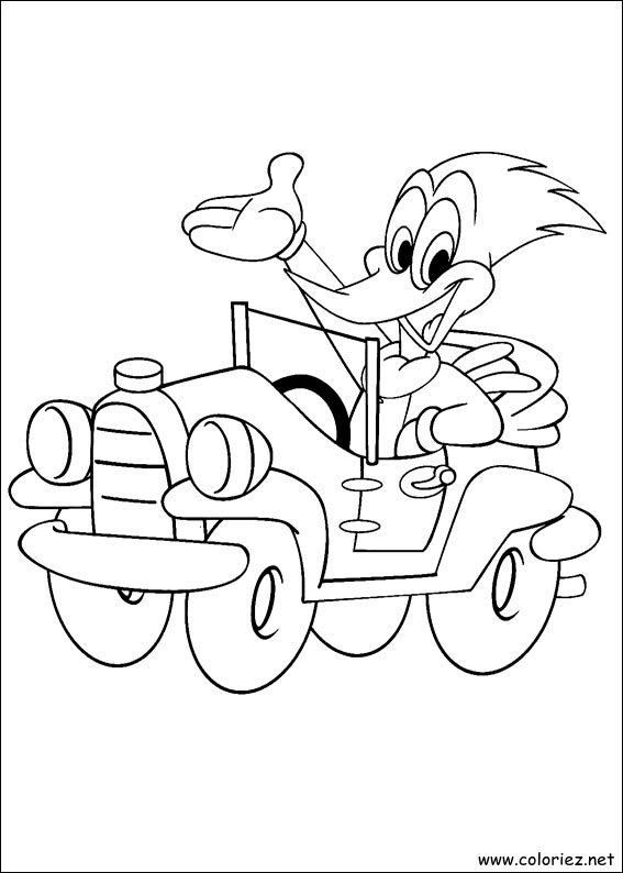 Coloriage de Woody Woodpecker à imprimer