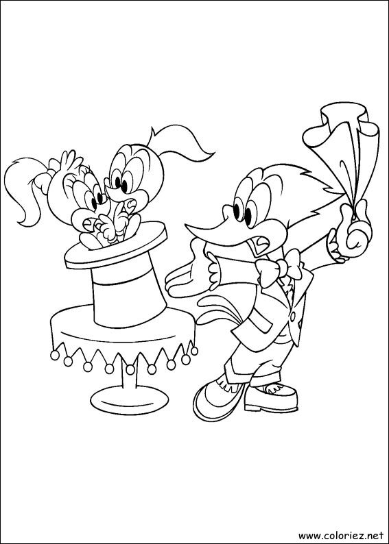 Coloriage de Woody Woodpecker à imprimer