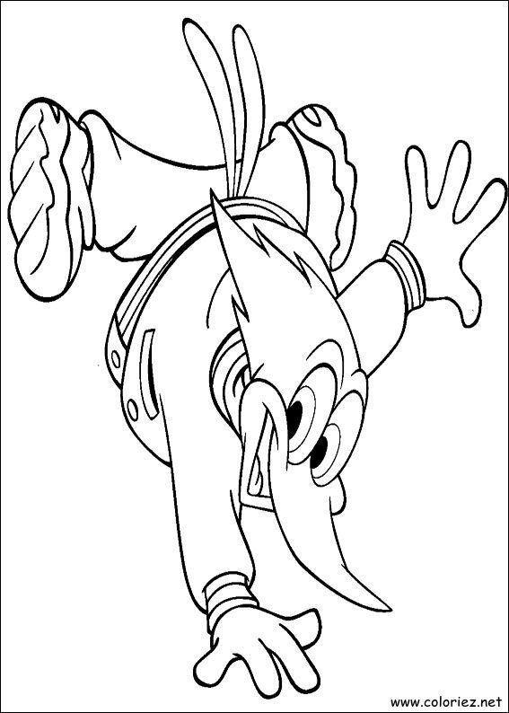 Coloriage de Woody Woodpecker à imprimer