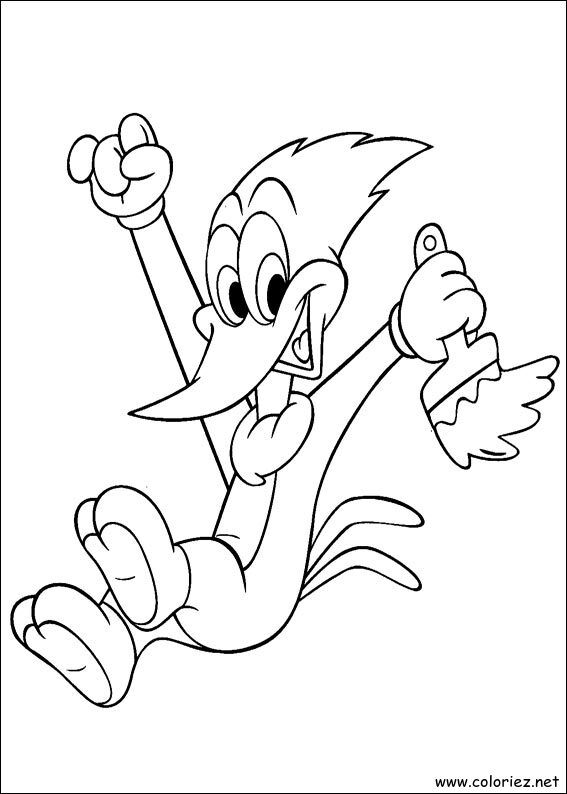 Coloriage de Woody Woodpecker à imprimer