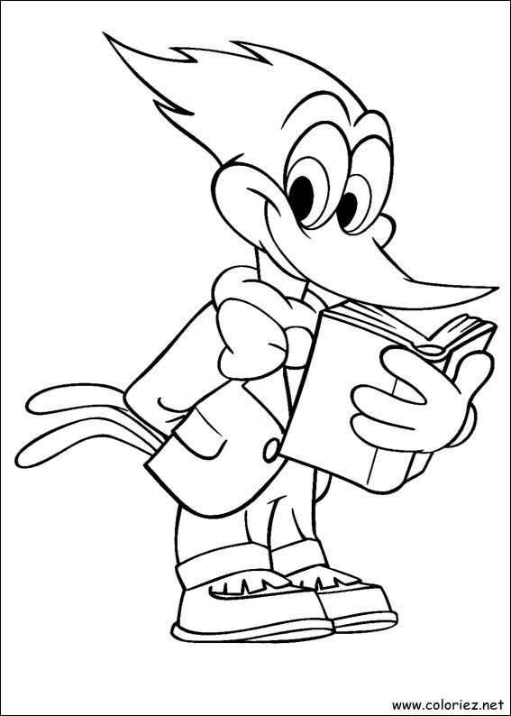 Coloriage de Woody Woodpecker à imprimer