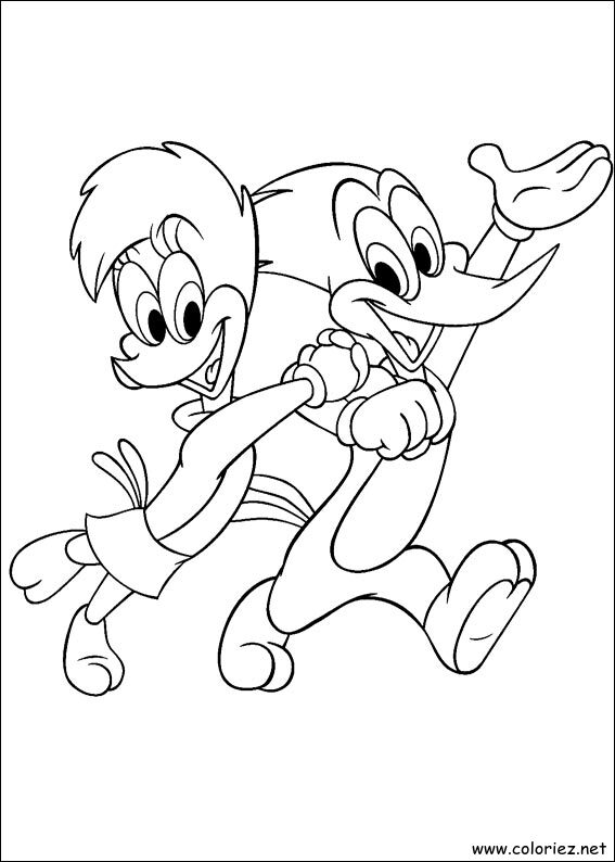 Coloriage de Woody Woodpecker à imprimer