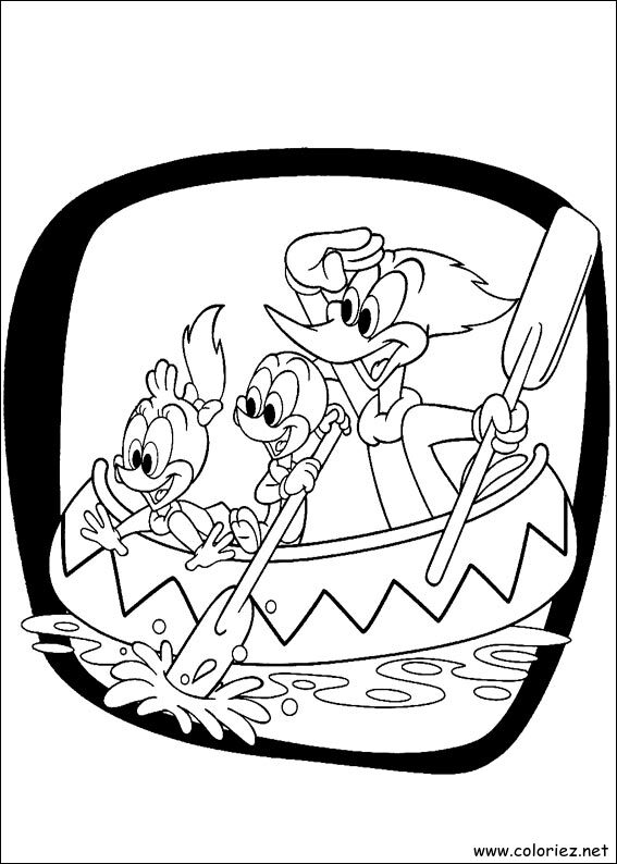 Coloriage de Woody Woodpecker à imprimer