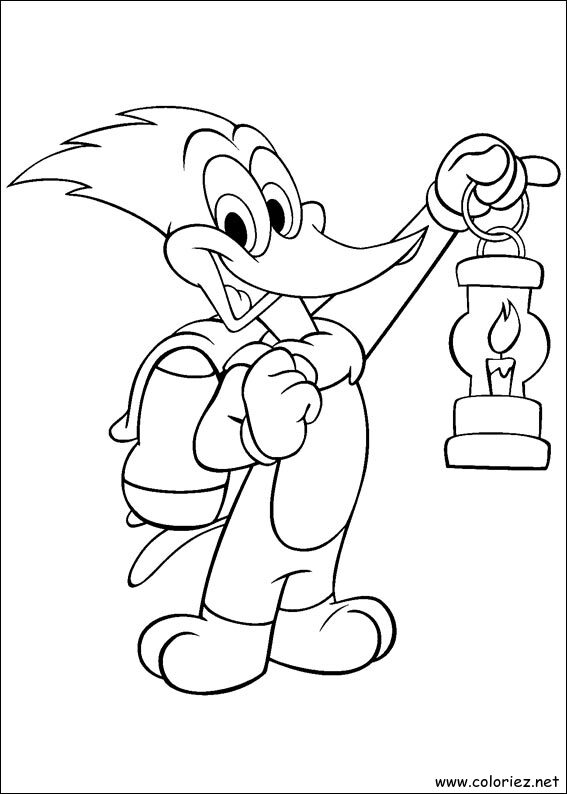 Coloriage de Woody Woodpecker à imprimer