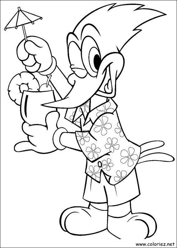Coloriage de Woody Woodpecker à imprimer