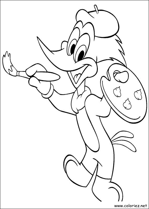 Coloriage de Woody Woodpecker à imprimer