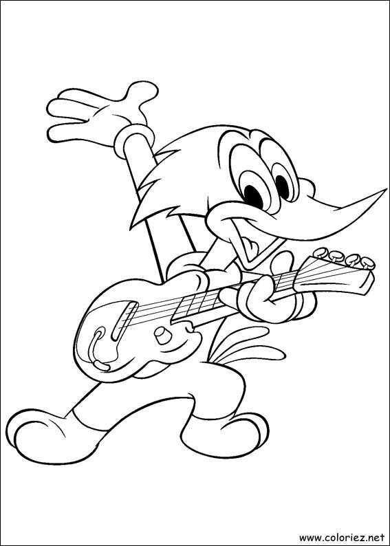 Coloriage de Woody Woodpecker à imprimer