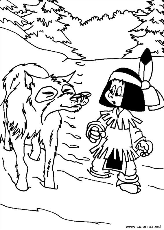 Coloriage de Yakari à imprimer
