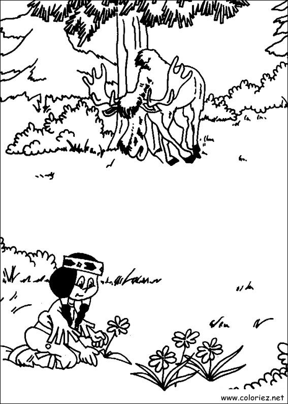 Coloriage de Yakari à imprimer